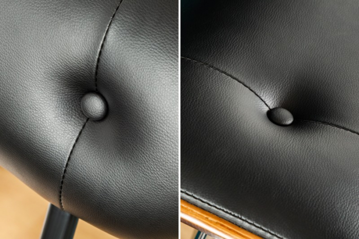 Scaun bar negru ajustabil din piele Classico [5]