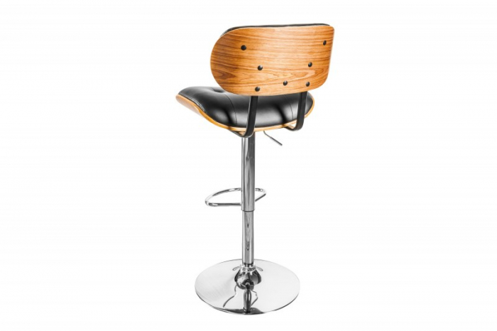 Scaun bar negru ajustabil din piele Classico [3]