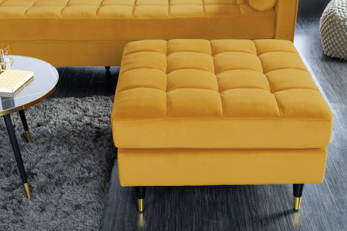 Scaun COZY VELVET 80 cm catifea galben muștar [7]