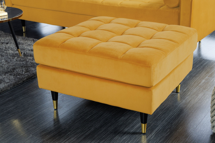 Scaun COZY VELVET 80 cm catifea galben muștar [6]
