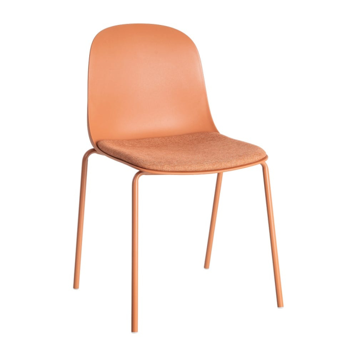 Scaun de exterior portocaliu din metal  46 x 51 x 85 cm [3]