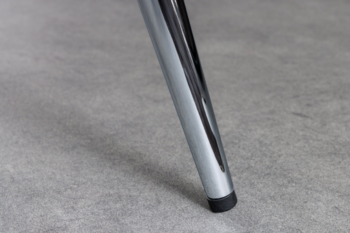 Scaun de bar INDUSTRIAL din metal lucios argintiu, 73-81 cm [7]