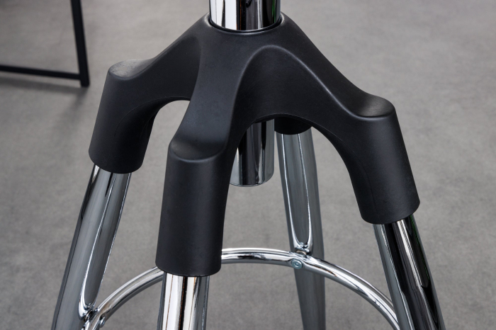 Scaun de bar INDUSTRIAL din metal lucios argintiu, 73-81 cm [8]