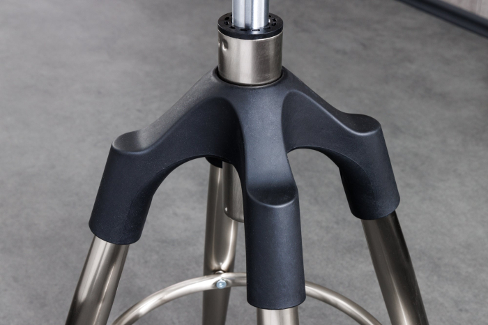 Scaun de bar INDUSTRIAL din metal mat argintiu, 73-81 cm [6]