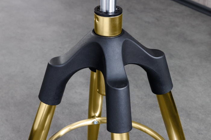 Scaun de bar INDUSTRIAL din metal mat auriu, 73-81 cm [7]