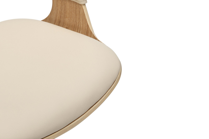 Scaun de bar MANHATTAN rotative din piele artificiala bej, 81-110 cm [8]