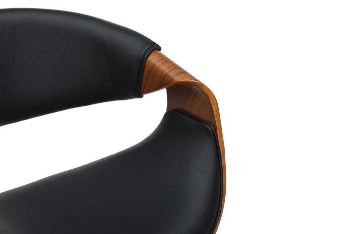 Scaun de bar ORGANIC rotative din piele artificiala si lemn de nuc, 89-100 cm [7]