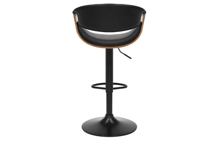 Scaun de bar ORGANIC rotative din piele artificiala si lemn de nuc, 89-100 cm [6]