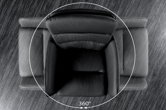 Scaun de bar rotativ BIG GEORGE din piele antracit cu inaltime ajustabila [4]