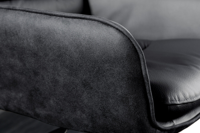 Scaun de bar rotativ BIG GEORGE din piele antracit cu inaltime ajustabila [6]