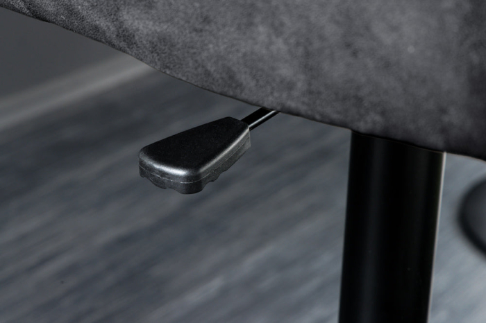 Scaun de bar rotativ BIG GEORGE din piele antracit cu inaltime ajustabila [8]