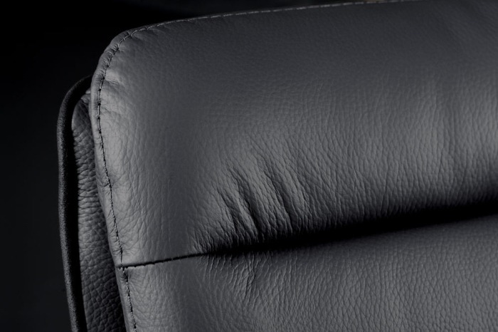 Scaun de bar rotativ BIG GEORGE din piele antracit cu inaltime ajustabila [5]