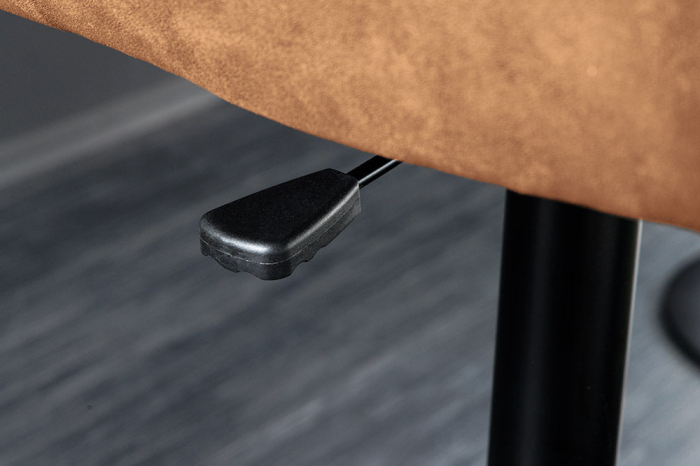 Scaun de bar rotativ BIG GEORGE din piele cognac cu inaltime ajustabila [7]