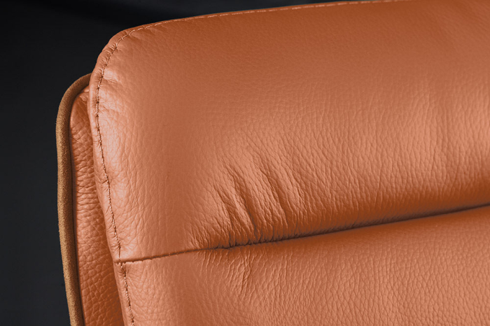 Scaun de bar rotativ BIG GEORGE din piele cognac cu inaltime ajustabila [5]