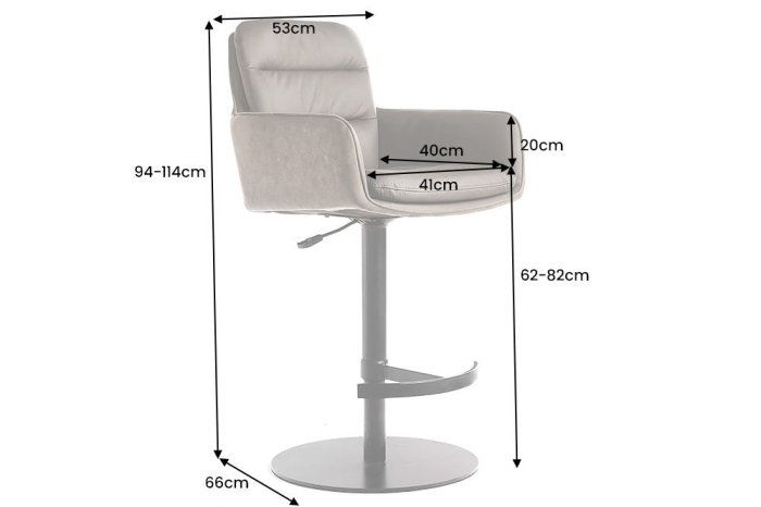 Scaun de bar rotativ BIG GEORGE din piele cognac cu inaltime ajustabila [9]