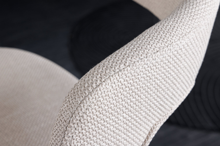 Scaun de bar rotativ MANHATTAN din material texturat bej si lemn de frasin, 64-85 cm [8]