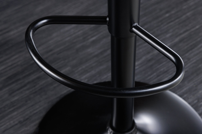 Scaun de bar rotativ MANHATTAN din material texturat gri si lemn de frasin, 64-85 cm [8]