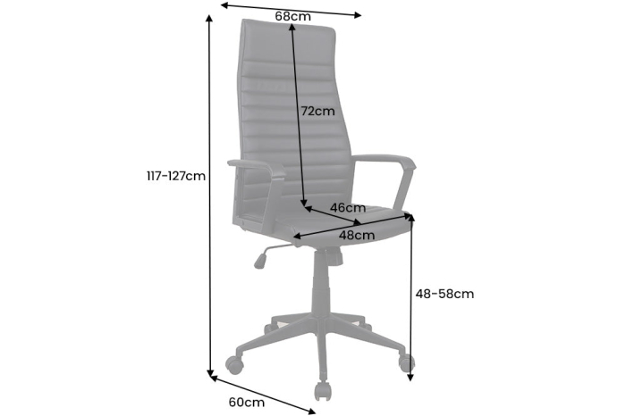 Scaun de birou LAZIO din piele artificiala neagra, 48-58 cm [10]