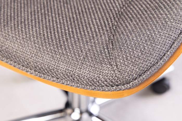 Scaun de birou MANHATTAN rotative din tesatura gri si lemn de nuc, 44-54 cm [9]