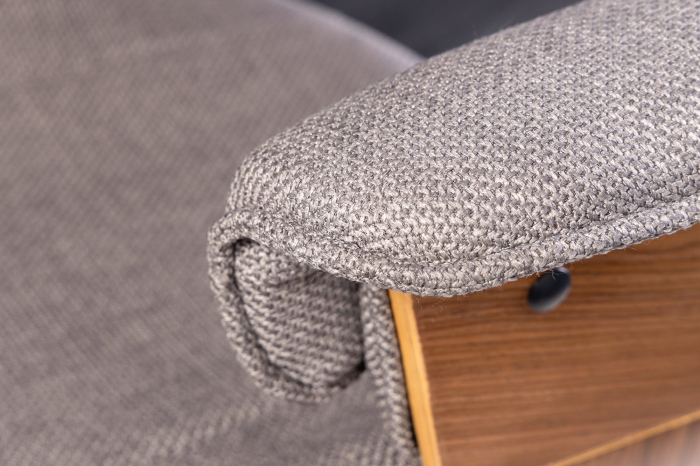 Scaun de birou MANHATTAN rotative din tesatura gri si lemn de nuc, 44-54 cm [8]