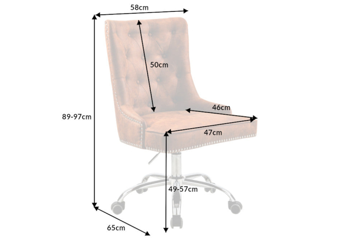 Scaun de birou VICTORIAN din microfibra maro deschis, 49-57 cm [9]