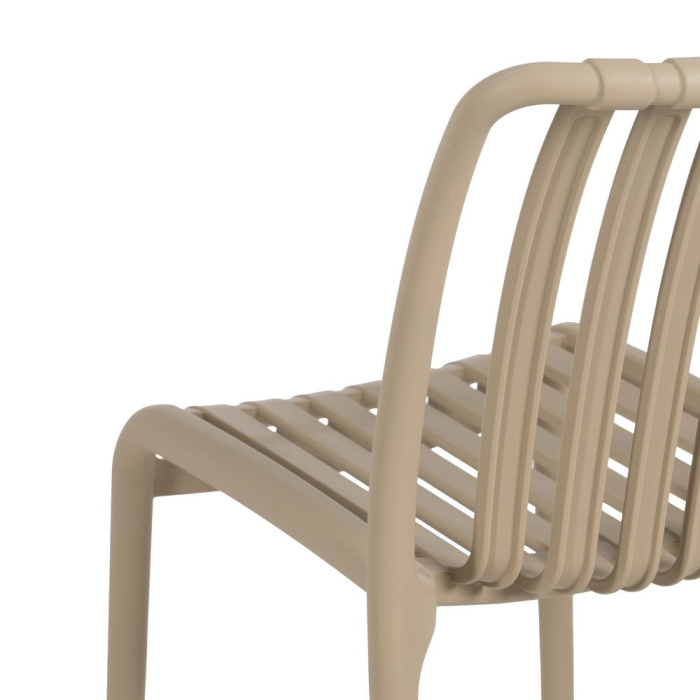 Scaun de exterior din polipropilenă bej 50 x 58 x 80 cm [8]