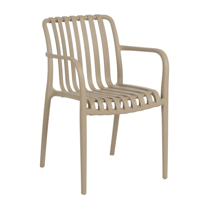 Scaun de exterior din polipropilenă bej 56 x 57 x 81 cm [3]