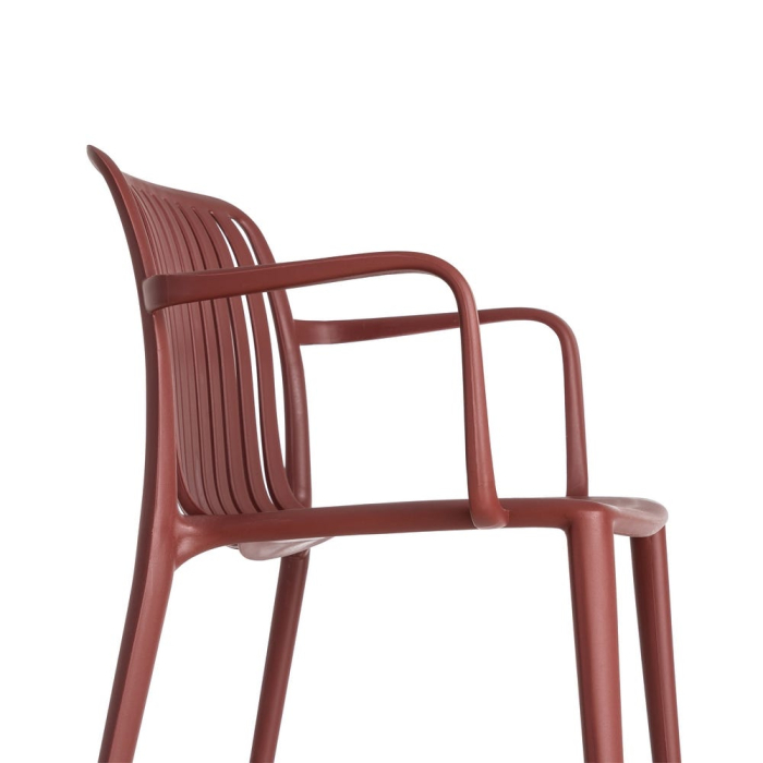 Scaun de exterior din polipropilenă roșu 53 x 50 x 77,50 cm [3]