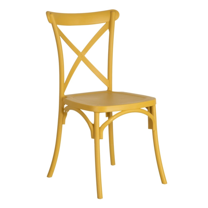 Scaun de exterior  din polipropilenă galben 48,50 x 43 x 91 cm [3]