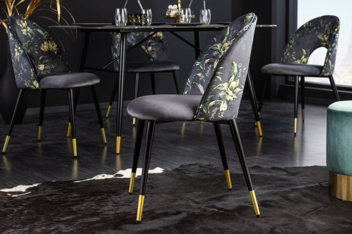 Set 2 scaune PRÊT-À-PORTER BOUTIQUE din catifea gri [4]