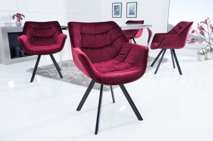 Scaun dining Dutch Comfort cu tapiterie din catifea si picioare din metal [1]
