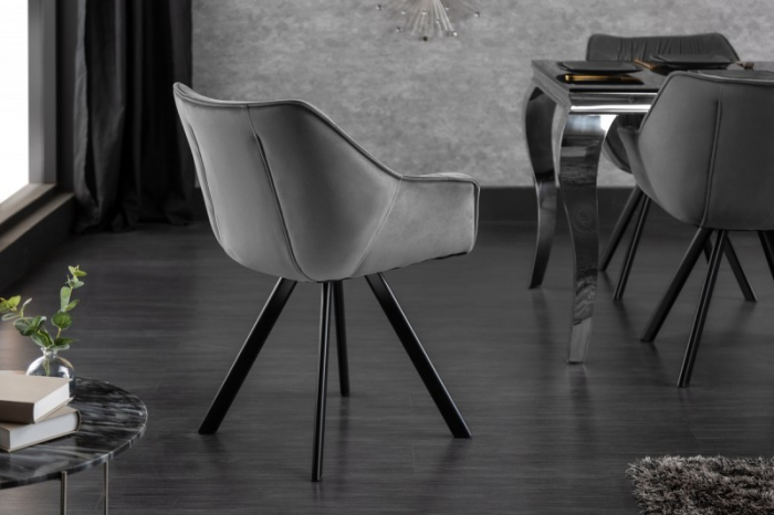 Scaun dining Dutch Comfort cu tapiterie din catifea si picioare din metal [2]