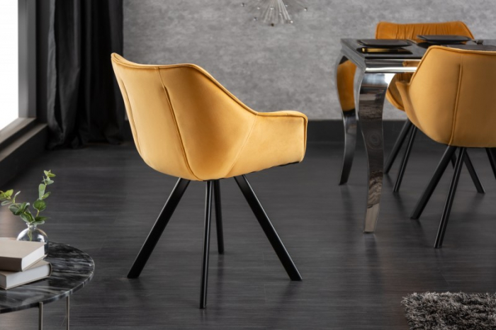 Scaun dining Dutch Comfort cu tapiterie din catifea si picioare din metal [2]