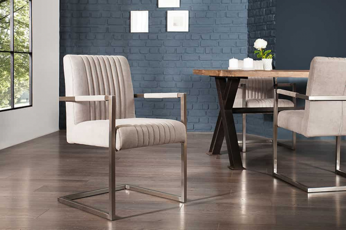 Scaun dining BIG ASTON cu tapiterie din microfibra si picioare din metal [2]