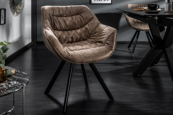 Scaun dining Dutch Comfort cu tapiterie din microfibra si picioare din metal [2]