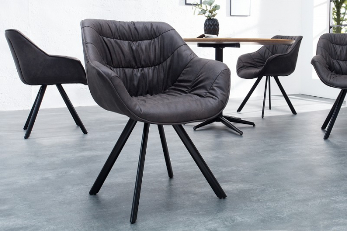 Scaun dining Dutch Comfort cu tapiterie din microfibra si picioare din metal [1]