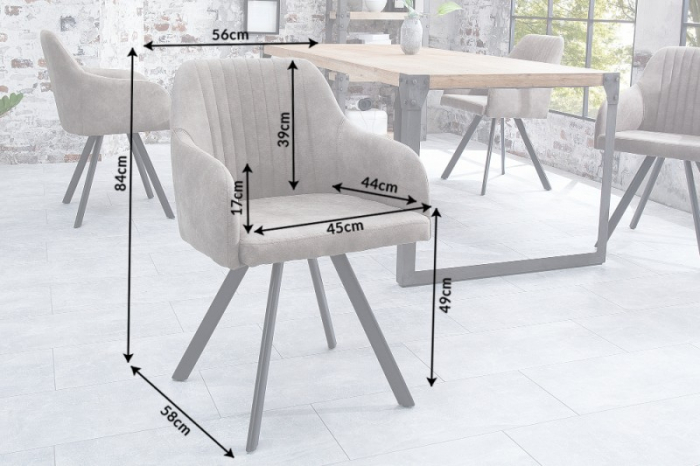 Scaun dining Lucca cu tapiterie din microfibra [7]