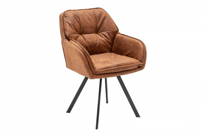 Scaun dining rotativ Lounger cu tapiterie din microfibra [2]