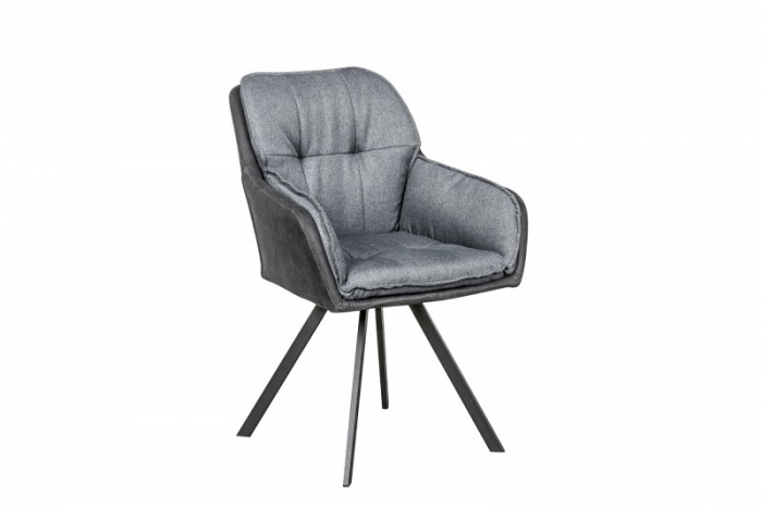 Scaun dining rotativ Lounger cu tapiterie din microfibra si tesatura structurala [2]