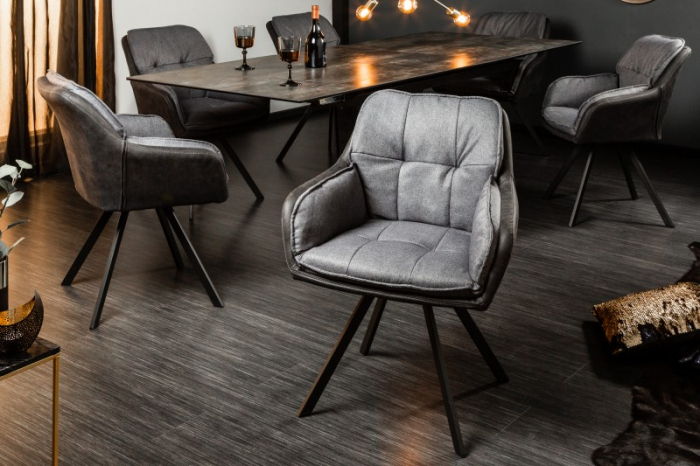 Scaun dining rotativ Lounger cu tapiterie din microfibra si tesatura structurala [1]