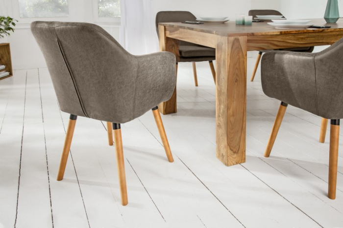 Scaun dining Supreme cu tapiterie din microfibra si picioare din lemn [3]