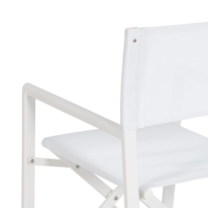 Scaun de exterior Director din aluminiu alb-textilena 56 x 53 x 84 cm [12]