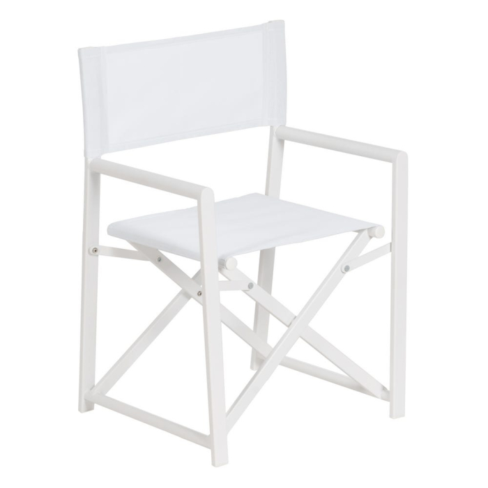 Scaun de exterior Director din aluminiu alb-textilena 56 x 53 x 84 cm [3]