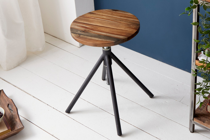 Scaun FACTORY din lemn de salcam, 38-60 cm [4]