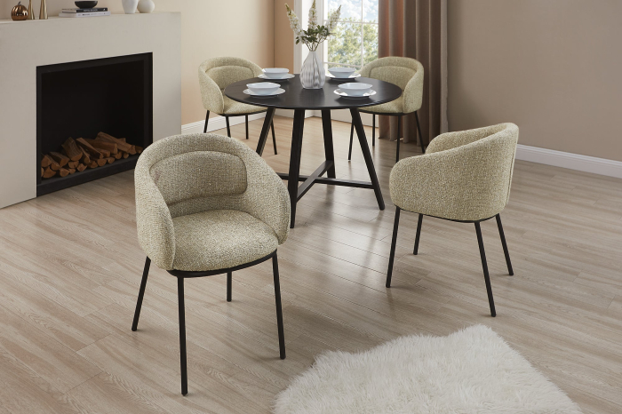 Scaun FLORENZ din material texturat bej [2]