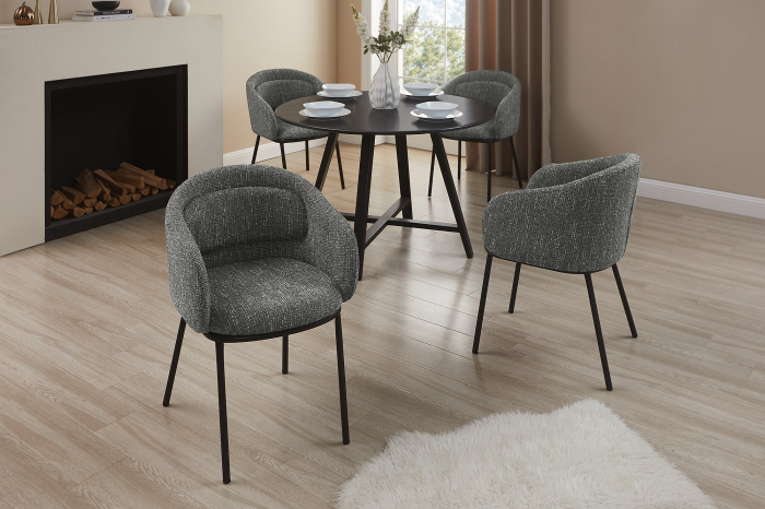 Scaun FLORENZ din material texturat gri [2]