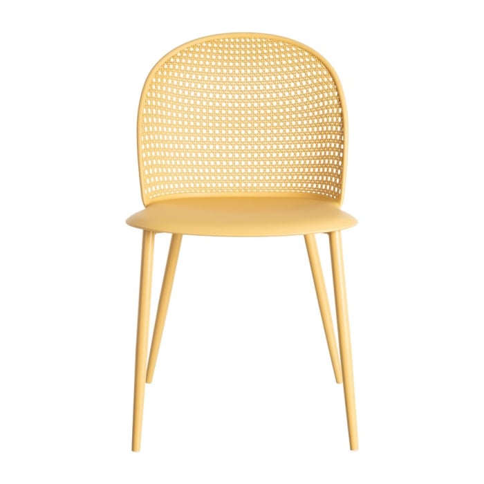 Scaun de exterior galben din metal  51 x 46 x 80 cm [4]