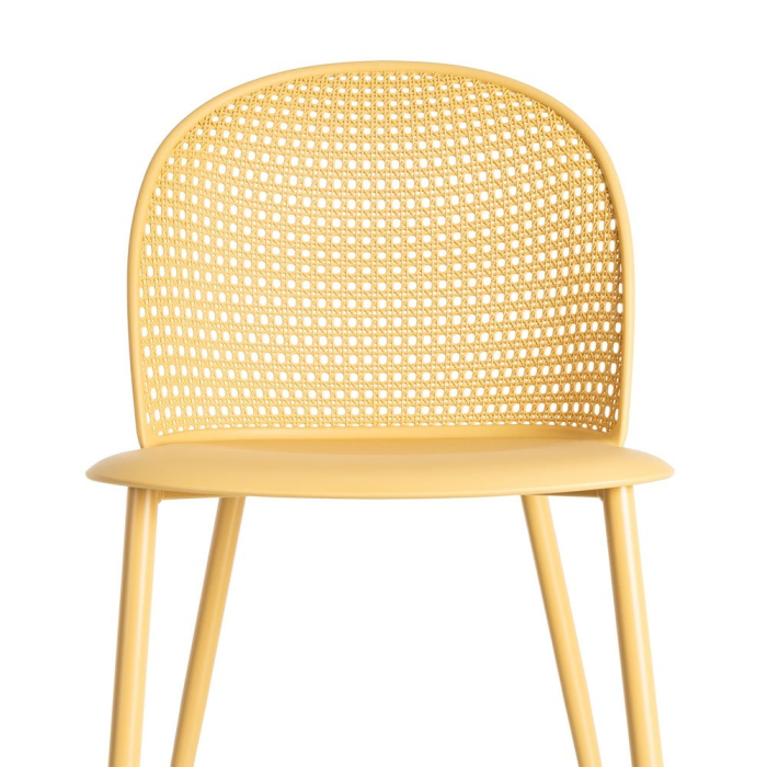 Scaun de exterior galben din metal  51 x 46 x 80 cm [9]