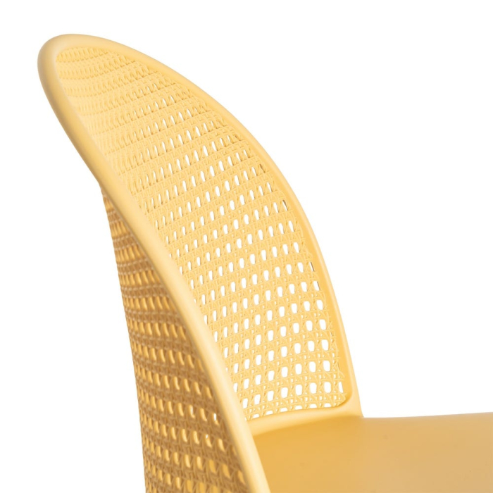 Scaun de exterior galben din metal  51 x 46 x 80 cm [8]