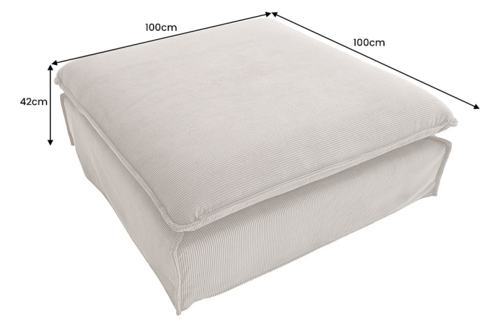 Scaun HEAVEN 100 cm cu husă detașabilă, cordon, gri [7]